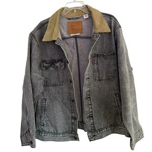 Levi's Gray Denim Jacket with Tan Collar